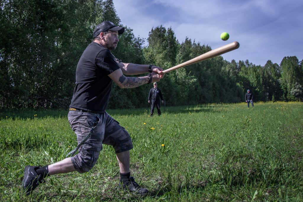 Brännboll game at Nordic Resistance Movement National Day celebration