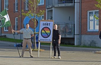 NRM anti-homo lobby action in Hobro, Denmark