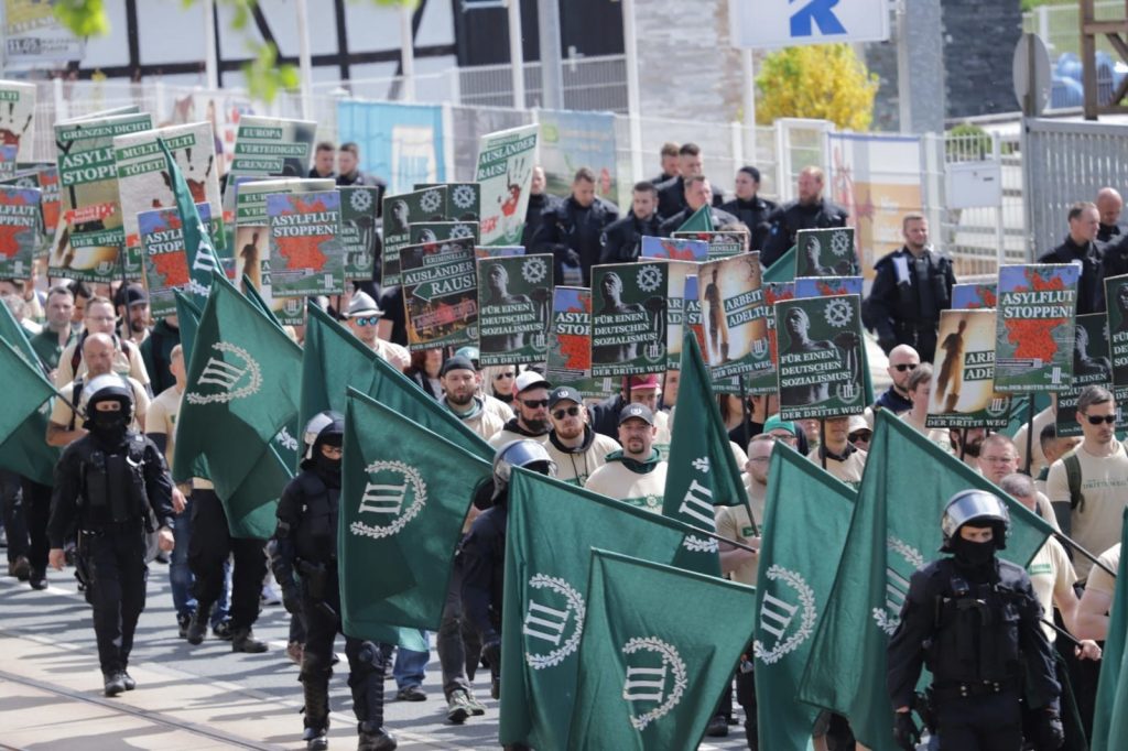 Der Dritte Weg march in Plauen, Saxony, Germany