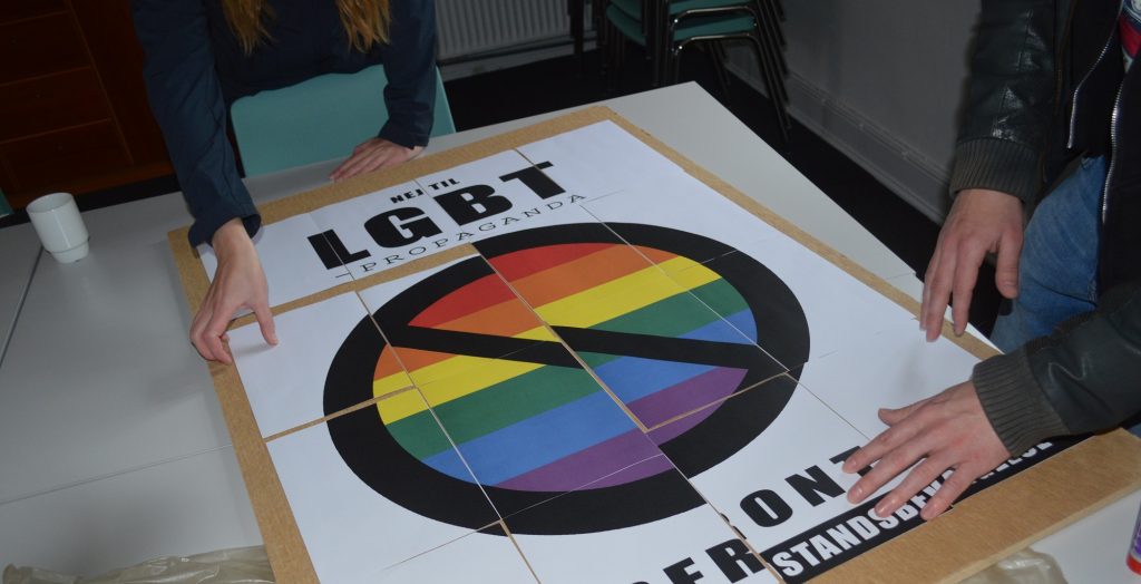"No to LGBT Propaganda" material production