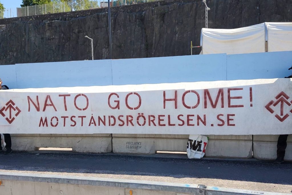 Nordic Resistance Movement "Nato Go Home" action, Stockholm, Sweden