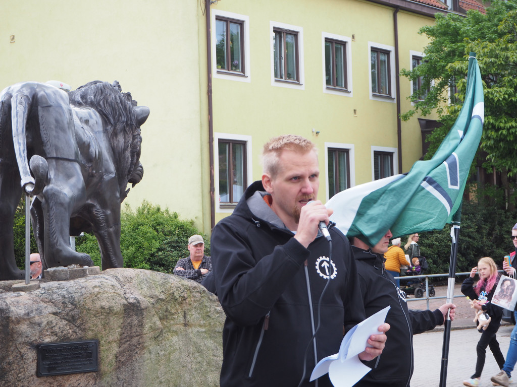Speech at Nordic Resistance Movement public activity in Örkelljunga, Sweden