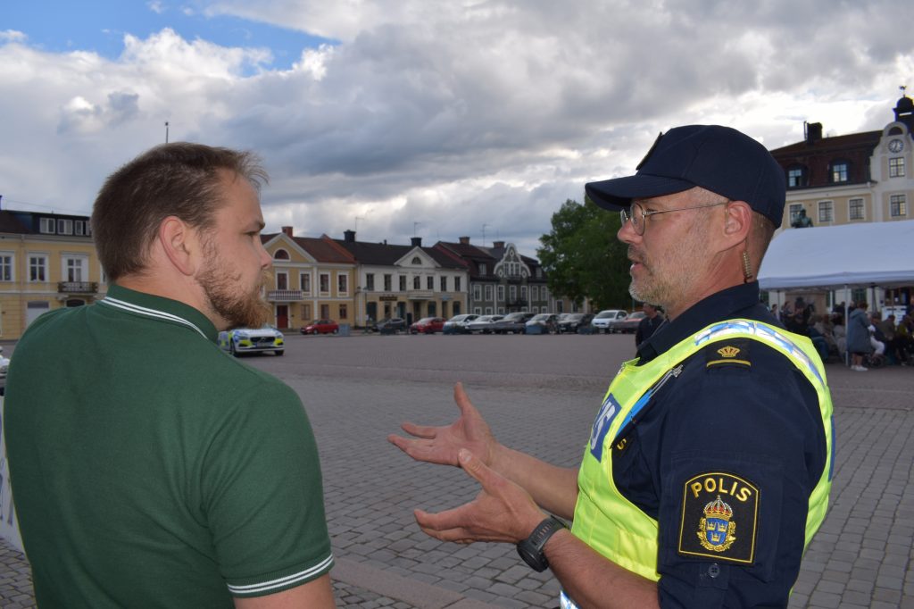 NRM public activity, Eksjö, Sweden, police