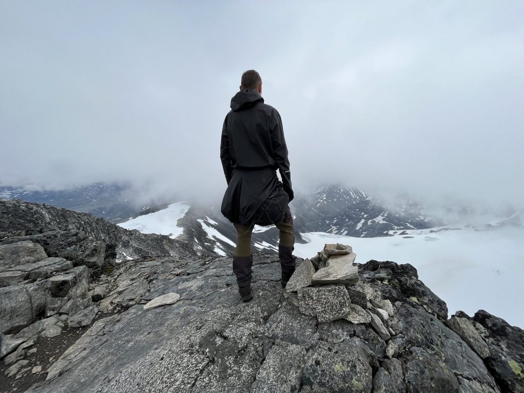 Resistance member standing on a rock, hiking in Jotunheimen, Norway