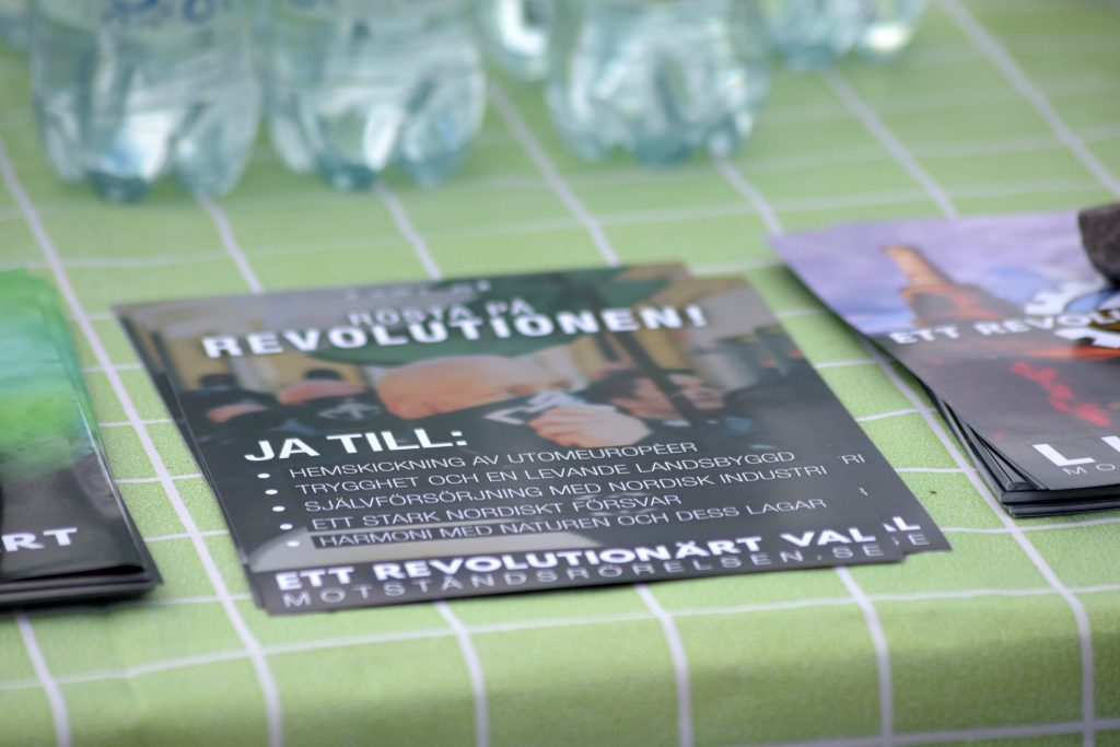 Nordic Resistance Movement election leaflets in Ludvika, Sweden