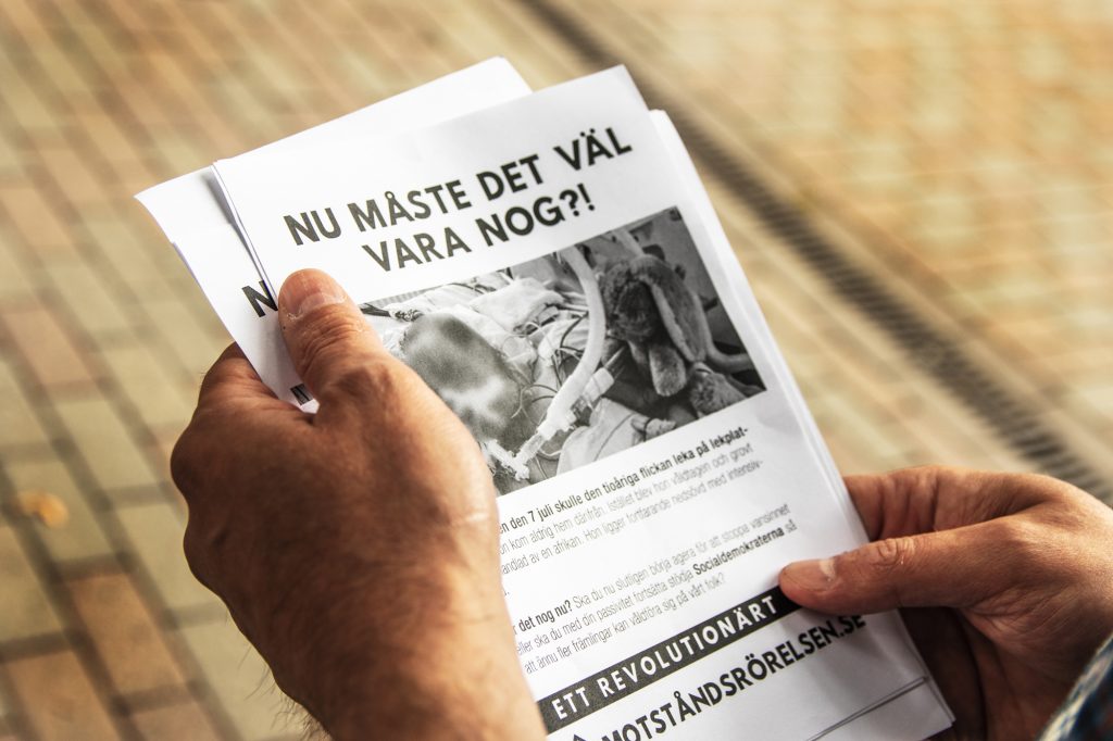 Nordic Resistance Movement leaflet about rape of 10-year-old girl in Skellefteå, Sweden