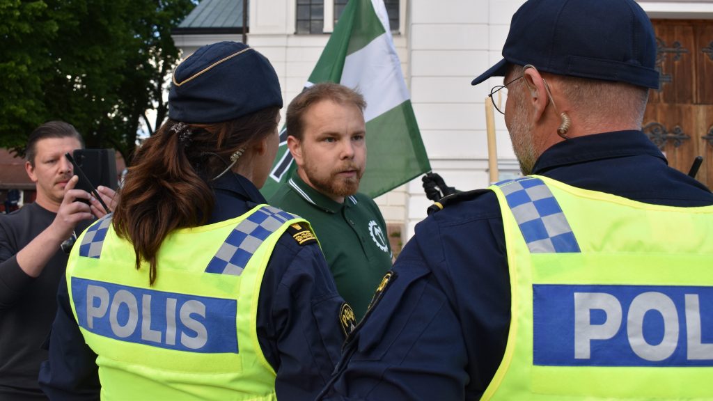 Police at Nordic Resistance Movement activity, Sweden