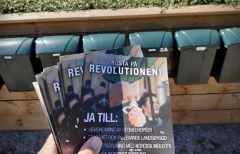 NRM leafleting in Munkedal, Sweden