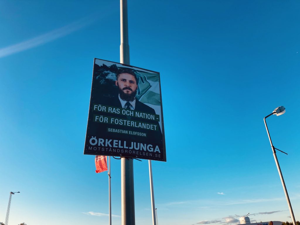 Nordic Resistance Movement election activism in Örkelljunga, Sweden