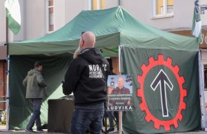 Nordic Resistance Movement election tent, Ludvika, Sweden