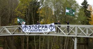 Nordic Resistance Movement banner action, Nest 5, Sweden