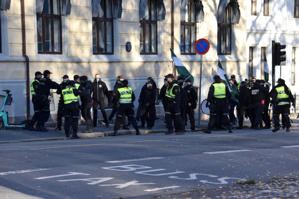 Nordic Resistance Movement Oslo demonstration police
