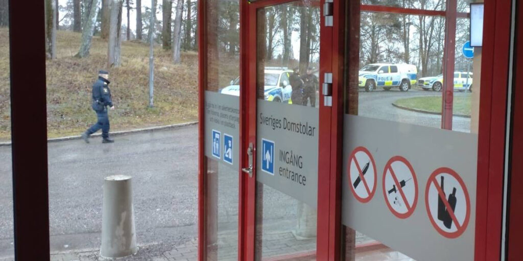 Police at Falu District Court, Sweden