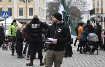 Nordic Resistance Movement activism, Eksjö Christmas market, Sweden