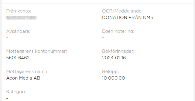 Nya Dagbladet donation from Nordic Resistance Movement