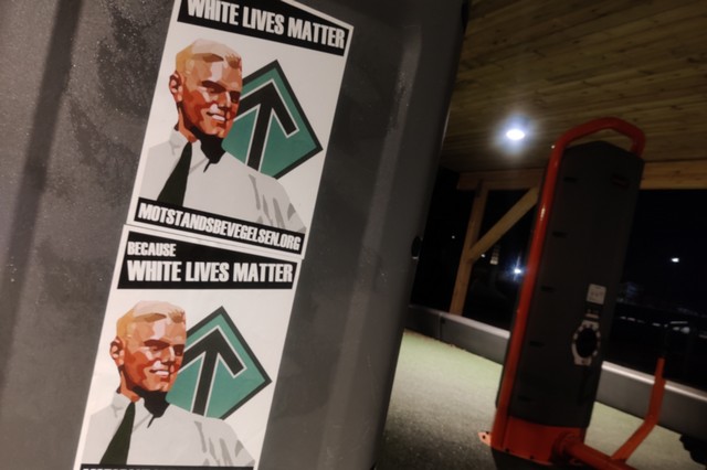 Nordic Resistance Movement White Lives Matter posters, Moss, Eastern Norway