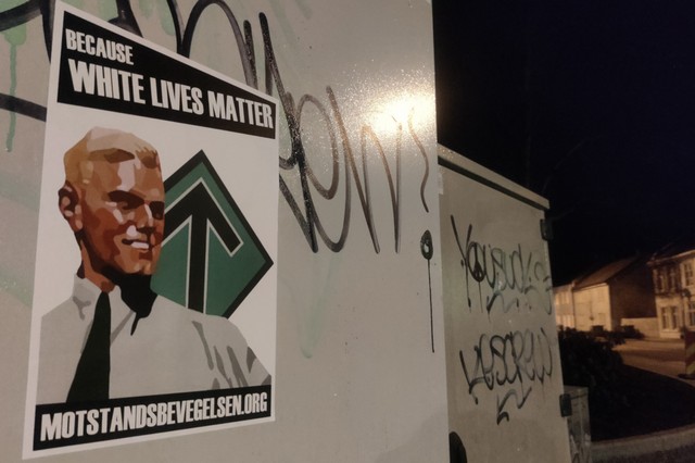 Nordic Resistance Movement White Lives Matter poster, Moss, Eastern Norway