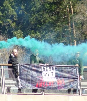 Nordic Resistance Movement "Proud White Youth" banner action, Kode, Sweden