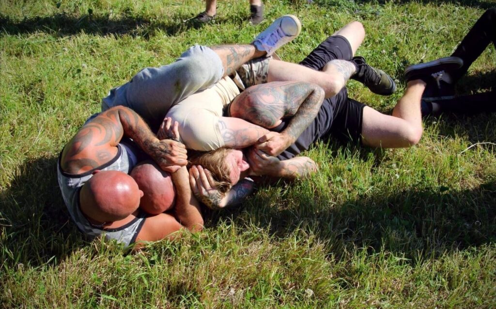 Nordic Resistance Movement Midsummer celebration Nest 2 wrestling