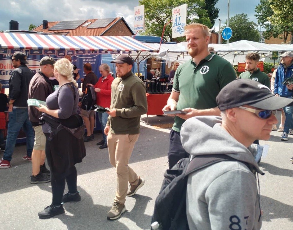 Nordic Resistance Movement activism at Sjöbo Market, Sweden